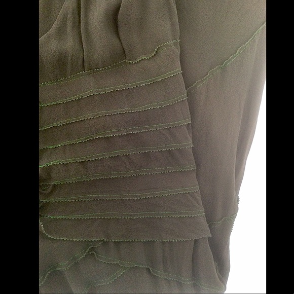 DKNY Small Silk Olive Green Cocktail Dress - Picture 9 of 12